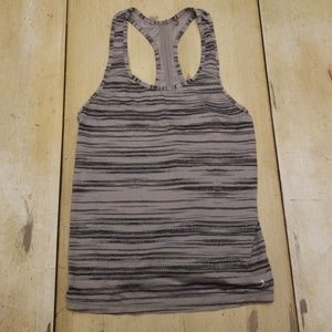 Grey striped workout tank